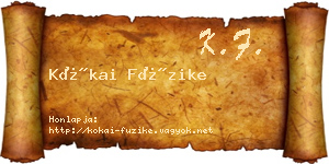 Kókai Füzike névjegykártya